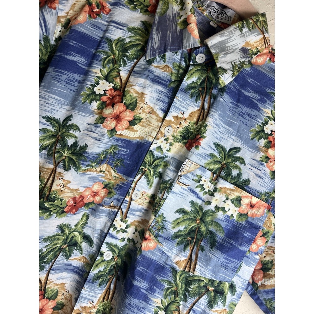 Hawaiian‎ Shirt Mens Large Floral Island Beach Vacation